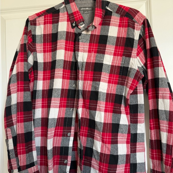Eddie Bauer Men's Red Plaid Shirt - Picture 1 of 3